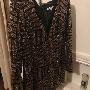 Black and Gold Sequin Dress